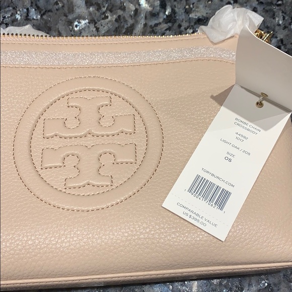 🚫Tory Burch Bombe Chain Crossbody In Light Oak - Picture 3 of 8